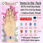 15 Pcs Evil Eye Beads + 160 Pcs Oval Shaped Glass Beads for Bracelet Making Kit - Image 2