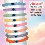 15 Pcs Evil Eye Beads + 160 Pcs Oval Shaped Glass Beads for Bracelet Making Kit - Image 5