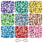 250 Pcs Marble Glass Beads for Bracelet Making Kit