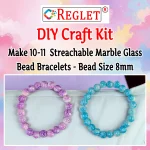 250 Pcs Marble Glass Beads for Bracelet Making Kit - Image 3