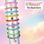 5 Pcs Charms + 250 Pcs Marble Glass Beads for Bracelet Making Kit - Image 5