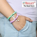 10 Pcs Charms + 250 Pcs Marble Glass Beads for Bracelet Making Kit - Image 4