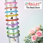 10 Pcs Charms + 250 Pcs Marble Glass Beads for Bracelet Making Kit - Image 5