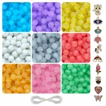 10 Pcs Charms + 250 Pcs Matt Glass Beads for Bracelet Making Kit