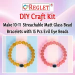 15 Pcs Evil Eye Beads + 250 Pcs Matt Glass Beads for Bracelet Making Kit - Image 3
