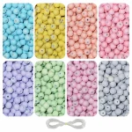 225 Pcs Pastel Glass Beads for Bracelet Making Kit