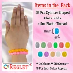 215 Pcs Cylinder Glass Beads for Bracelet Making Kit - Image 2
