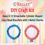 5 Pcs Charms + 215 Pcs Cylinder Glass Beads for Bracelet Making Kit - Image 3