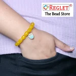 5 Pcs Charms + 215 Pcs Cylinder Glass Beads for Bracelet Making Kit - Image 4