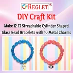 10 Pcs Charms + 215 Pcs Cylinder Glass Beads for Bracelet Making Kit - Image 3