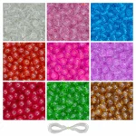 250 Pcs Crystal Glass Beads for Bracelet Making Kit