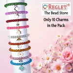 10 Pcs Charms + 250 Pcs Crystal Glass Beads for Bracelet Making Kit - Image 4