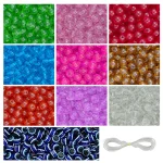 15 Pcs Evil Eye Beads + 250 Pcs Crystal Glass Beads for Bracelet Making Kit