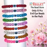 15 Pcs Evil Eye Beads + 250 Pcs Crystal Glass Beads for Bracelet Making Kit - Image 4