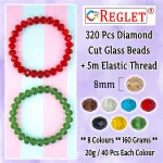 320 Pcs Diamond Cut Glass Beads for Bracelet Making Kit - Image 3