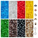 5 Pcs Charms + 320 Pcs Diamond Cut Glass Beads for Bracelet Making Kit