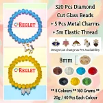 5 Pcs Charms + 320 Pcs Diamond Cut Glass Beads for Bracelet Making Kit - Image 3