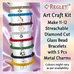 5 Pcs Charms + 320 Pcs Diamond Cut Glass Beads for Bracelet Making Kit - Image 4