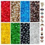 10 Pcs Charms + 320 Pcs Diamond Cut Glass Beads for Bracelet Making Kit