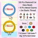 10 Pcs Charms + 320 Pcs Diamond Cut Glass Beads for Bracelet Making Kit - Image 3