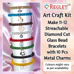 10 Pcs Charms + 320 Pcs Diamond Cut Glass Beads for Bracelet Making Kit - Image 4