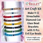 15 Pcs Evil Eye Beads + 320 Pcs Diamond Cut Glass Beads for Bracelet Making Kit - Image 4