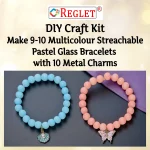 10 Pcs Charms + 225 Pcs Pastel Glass Beads for Bracelet Making Kit - Image 5