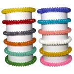Disk Shaped Glass Beads Bracelet Set - Pack of 12 - Stretchable
