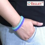 Disk Shaped Glass Beads Bracelet Set - Pack of 12 - Stretchable - Image 5