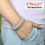 Matt Glass Beads Bracelet Set - Pack of 9 - Stretchable - Image 4