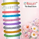 Matt Glass Beads Bracelet Set - Pack of 9 - Stretchable - Image 5