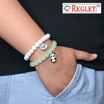 Jelly Glass Beads Bracelet Set with Charms - Pack of 9 - Stretchable - Image 4