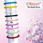 Jelly Glass Beads Bracelet Set with Charms - Pack of 9 - Stretchable - Image 5