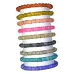 Single Tone Sparkle Glass Beads Bracelet Set - Pack of 9 - Stretchable