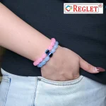 Oval Shaped Glass Beads Bracelet Set with Evil Eye Bead - Pack of 8 - Stretchable - Image 4