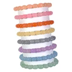 Oval Shaped Glass Beads Bracelet Set - Pack of 8 - Stretchable