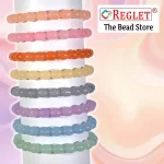 Oval Shaped Glass Beads Bracelet Set - Pack of 8 - Stretchable - Image 5