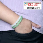 Cylinder Shaped Glass Beads Bracelet Set - Pack of 12 - Stretchable - Image 4