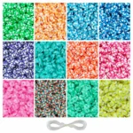 3000 Pcs Dual Tone Flat Polymer Clay Fimo Beads [6mm] for Jewellery Making Kit