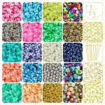 3000 Pcs Dual Tone Flat Polymer Clay Fimo Beads [6mm] + Jewellery Making Kit - Pack of 26