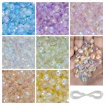 1050 Pcs Multifaceted Disk Raindow Beads for Bracelet Making Kit, Bead Craft