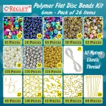 3000 Pcs Single Tone Flat Polymer Clay Fimo Beads [6mm] + Jewellery Making Kit - Pack of 26 - Image 3