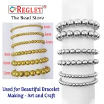1800 Pcs Golden + 1800 Pcs Silver Pearl Beads for Craft, Jewellery Making Kit - Size 4 , 5 , 6 , 8 , 10 , 12 mm - Image 3