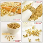 1800 Pcs Golden + 1800 Pcs Silver Pearl Beads for Craft, Jewellery Making Kit - Size 4 , 5 , 6 , 8 , 10 , 12 mm - Image 4