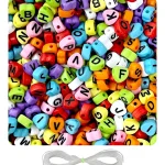 800 Multicolour Alphabet Beads Kit + 65 Emoji - Acrylic Letter Beads for for Bracelet Making Kit