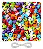 800 Multicolour Alphabet Beads Kit + 65 Emoji - Acrylic Letter Beads for for Bracelet Making Kit
