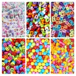 1000 Alphabet Beads Kit (3 Types) + 65 Emoji/Smiley + 200 Pcs Round Beads - Letter Beads for Bracelet Making Set