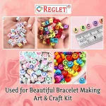 1000 Alphabet Beads Kit (3 Types) + 130 Emoji/Smiley (2 Types) – Letter Beads for Bracelet Making Set - Image 3
