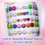1000 Alphabet Beads Kit (3 Types) + 130 Emoji/Smiley (2 Types) – Letter Beads for Bracelet Making Set - Image 4