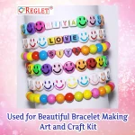 1000 Alphabet Beads Kit (3 Types) + 65 Emoji/Smiley + 200 Pcs Round Beads + 275 Pcs Pipe Beads – Letter Beads for Bracelet Making Kit - Image 4